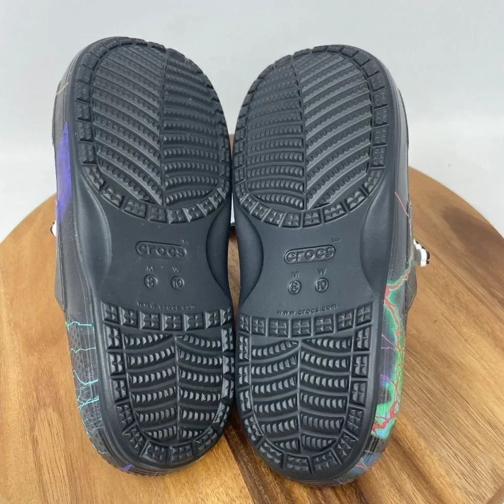 NEW Crocs Classic Out of this World Sandal Black w/Lightning Bolts Men's Size 8